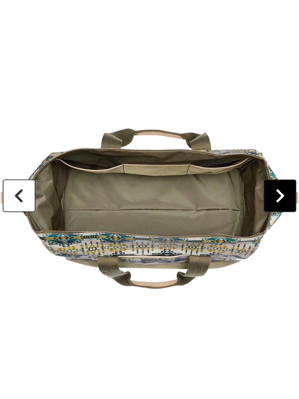 Pendleton Olive & Teal Patterned Weekender Duffel Bag - Picture 2 of 6